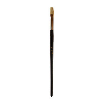 X-Press It short handle hog hair flat brush range image: black handle and natural bristle flat head, shown upright on white