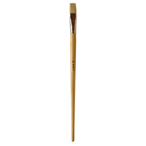 X-Press It hog hair flat brush range image: single brush with natural timber handle and cream bristle, upright on white