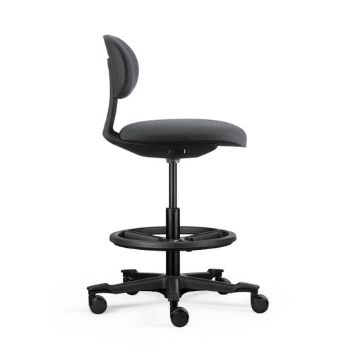 Rapidline Yoyo Drafting Stool 820-1020mm Height Dark Grey Fabric