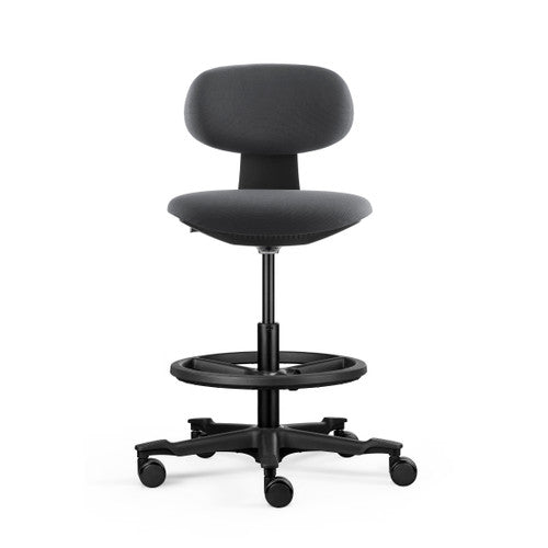 Rapidline Yoyo Drafting Stool 820-1020mm Height Dark Grey Fabric