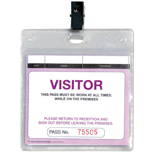 Zions Plastic Wallets for Visitors and Contractors Pack of 25