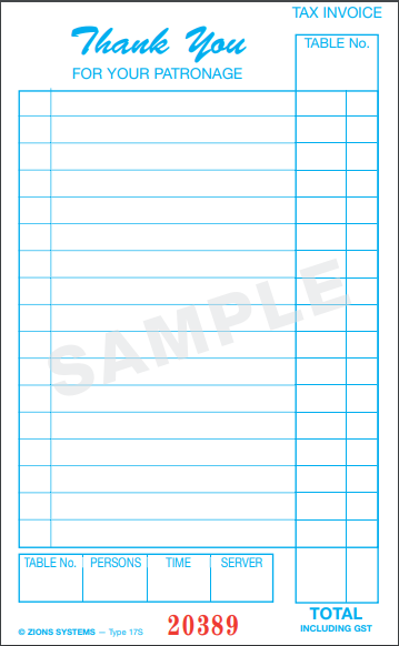 Zions Cafe Docket Book