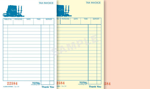 Zions CBT Carbonless Triplicate Restaurant Docket Book