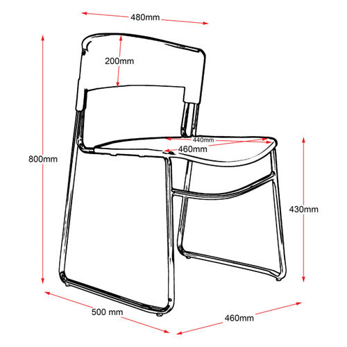 Rapidline Zola PVC Visitor Chair Sled Base Black