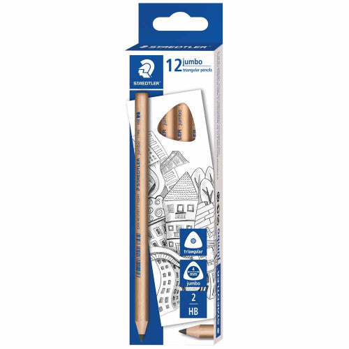 Staedtler Natural Jumbo Triangular Pencil HB Box of 12 119N-HB