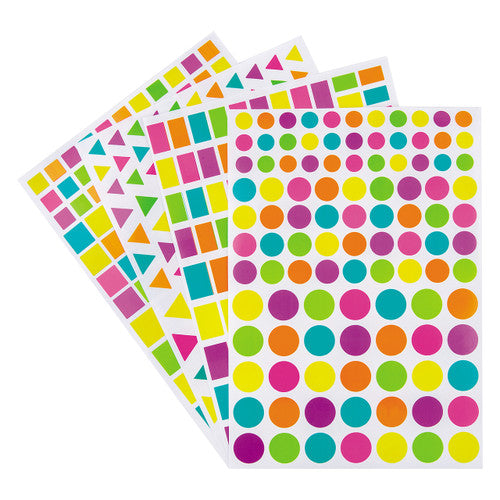 Zart Adhesive Shapes Assorted Pack of 40 showing rectangles, squares, circles and triangles