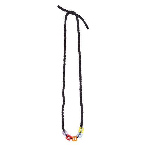 Zart alphabet beads threaded into a personalised name bracelet