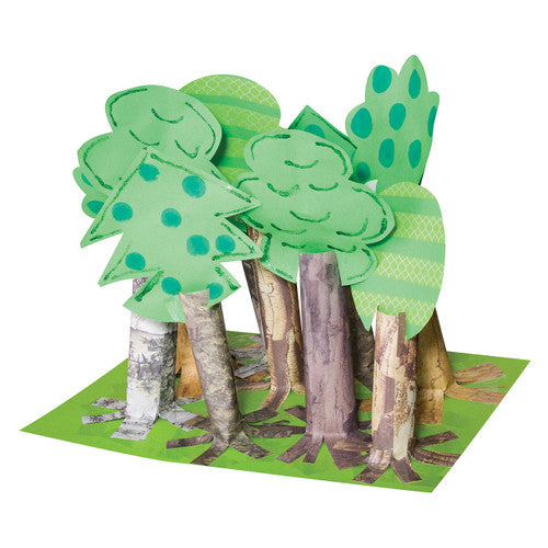 Close-up of A3 bark pattern paper sheets fanned out displaying realistic tree bark textures