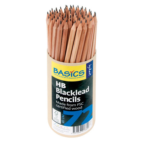 Zart Basics Blacklead Pencils HB Pack of 72. Zart Basics HB Blacklead Pencils pack of 72 in a reusable cardboard cylinder.
