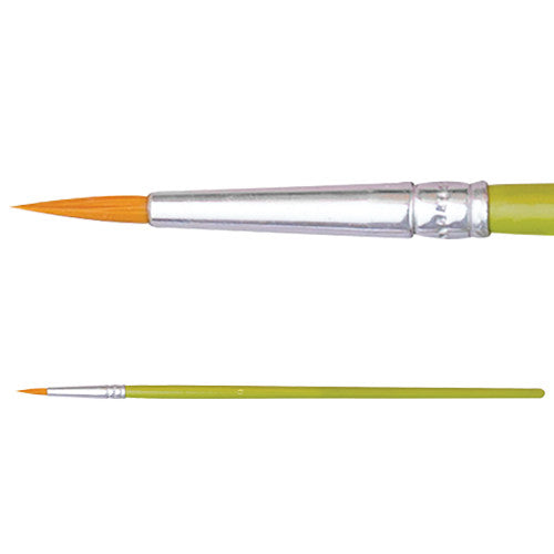 Zart Budget Taklon round brushes size 0, pack of 10 synthetic art brushes for painting