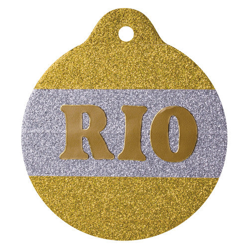 Zart Cardboard Baubles and Medals Pack of 30. Close-up of a single 7cm Zart screenboard bauble with drilled hanging hole