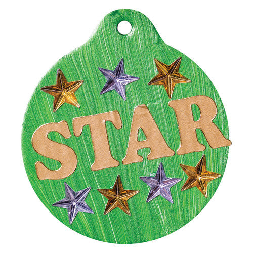 Zart Cardboard Baubles and Medals Pack of 30. Child decorating a Zart cardboard bauble with markers in a classroom