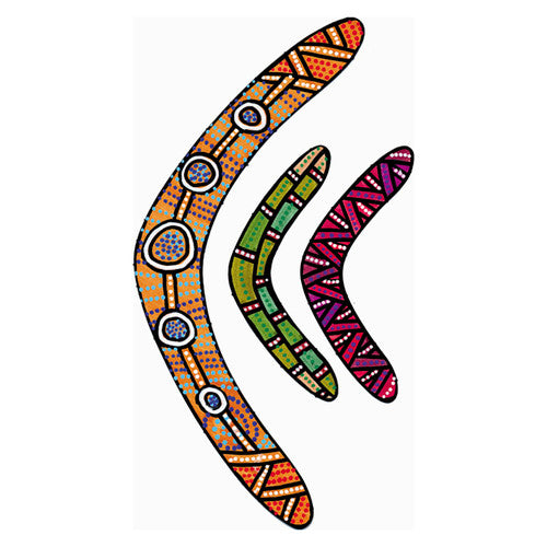 Zart Cardboard Boomerangs Pack of 60. Close-up of pre-cut pasteboard boomerang showing smooth drawing surface