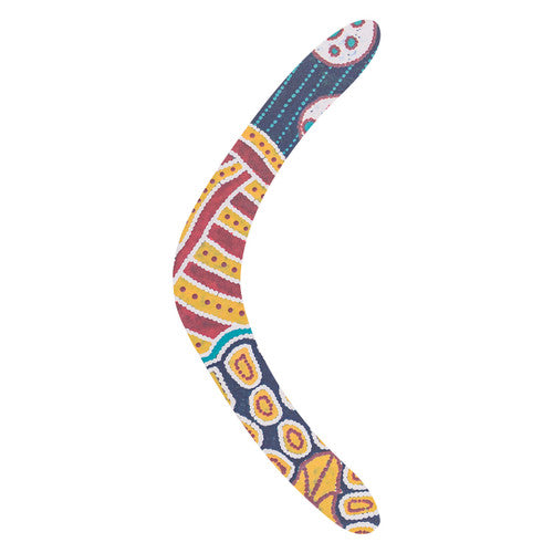 Zart Cardboard Boomerangs Pack of 60. Sheet of Zart cardboard boomerangs with 3 large and 3 small boomerangs visible