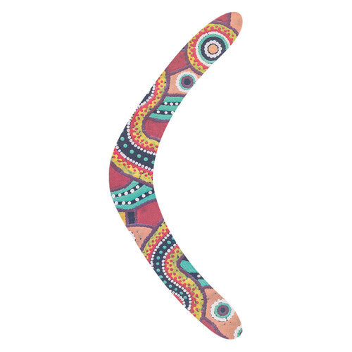 Zart Cardboard Boomerangs Pack of 60. Student decorating a Zart cardboard boomerang with markers in a classroom