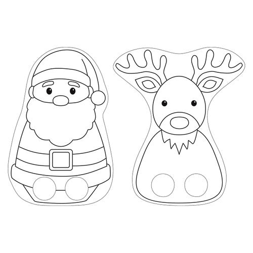 Zart Cardboard Christmas Finger Puppets pack of 30 laid flat showing all puppets