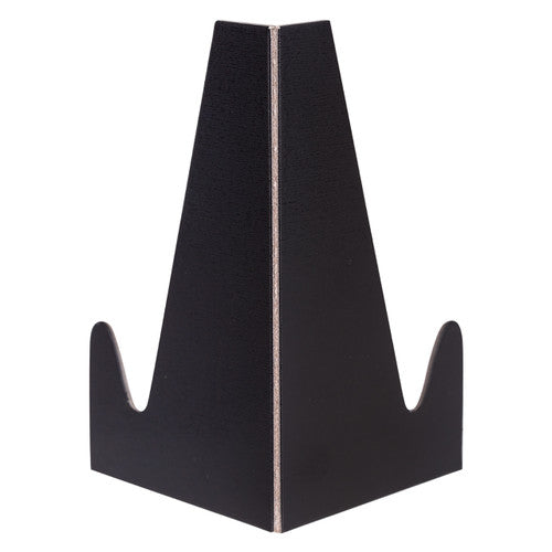 Close-up of the slotted front holder on a Zart cardboard display stand