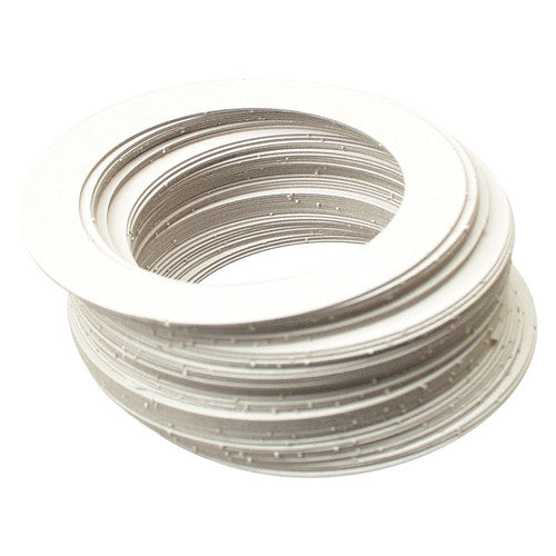 Pack of 50 Zart cardboard rings arranged in a group on a white background