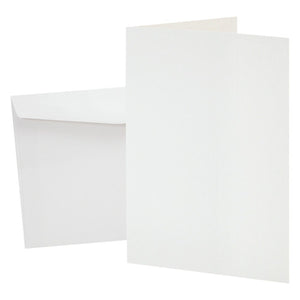 Zart white blank cards and envelopes pack of 20 laid flat on a white surface