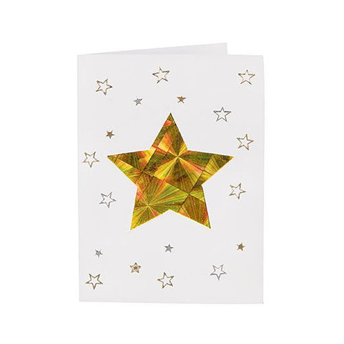 Close-up of Zart Christmas card with bauble cut-out design, 12x17cm folded size