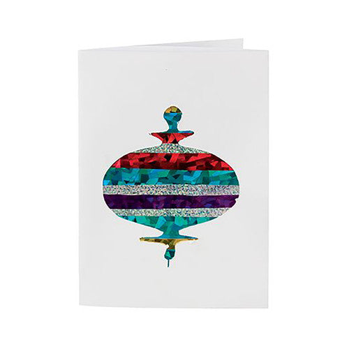 Zart Christmas cards featuring ornament cut-out design alongside matching white envelopes