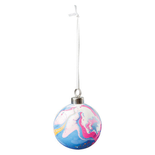 Zart Ceramic Baubles 6cm Pack of 10. Close-up of unpainted white ceramic bauble 6cm showing smooth surface