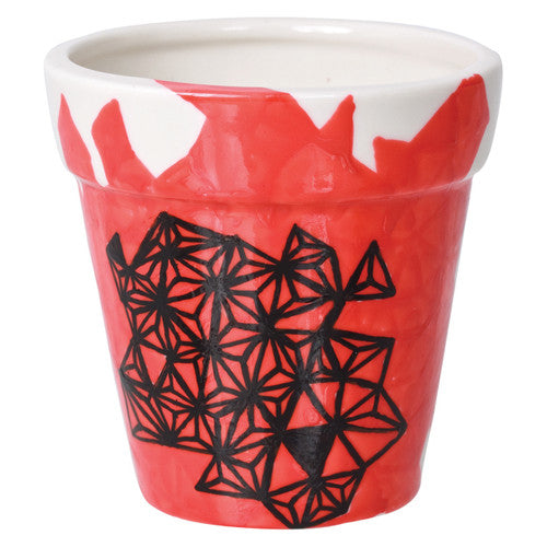 Top-down view of Zart ceramic flower pot showing open rim