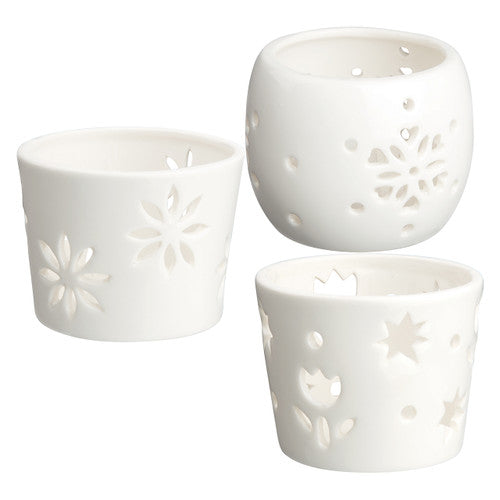 Zart ceramic tea light holders pack of 3 on white background