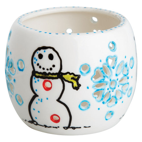 Ceramic tea light holders with Marble Paint decoration example