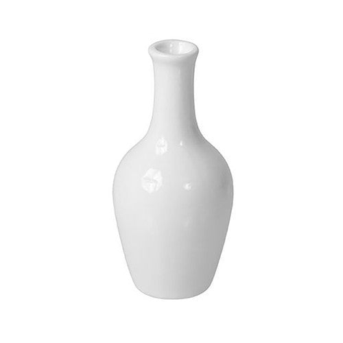 Six ceramic vases arranged together, two designs, each approximately 10cm tall