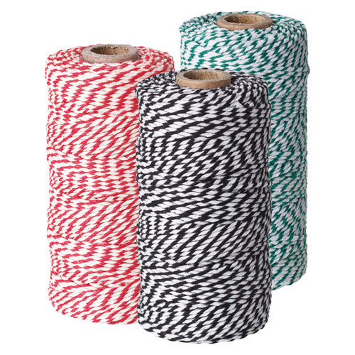 Zart Christmas Bakers Twine Set of 3 rolls in red, green, and black