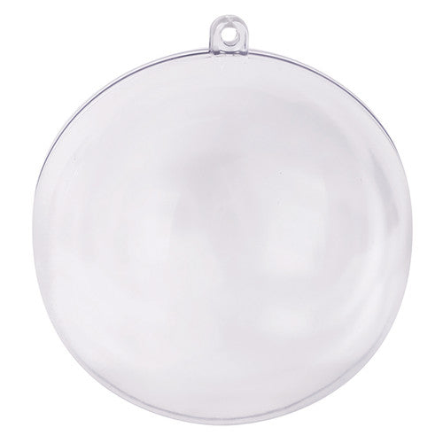 Zart Clear Plastic Baubles 70mm Pack of 10. Ten clear 70mm plastic baubles arranged on a white background.