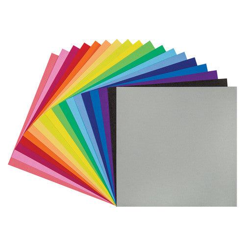 Zart Collagami Craft Paper Pack of 200. Fan of 15x15cm collagami craft paper sheets showing 10 assorted colours