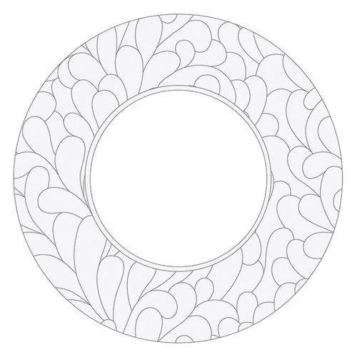Fan of 10 different ColourMe wreath pattern designs laid flat