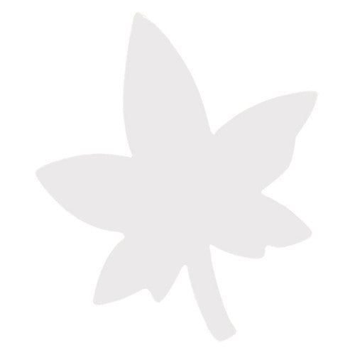 Zart Colour Diffusing Leaves Pack of 80. White leaf shapes arranged before dye application showing four distinct designs