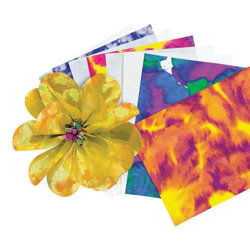 Close-up of Zart diffusing paper sheet showing colour blending effect created with liquid ink