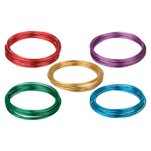 Zart coloured craft wire pack of 5 assorted rolls on white background