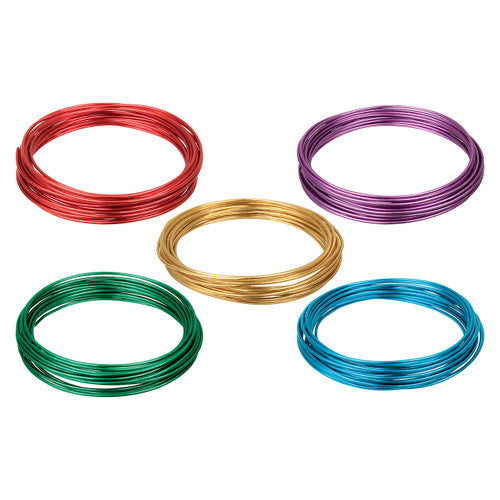 Zart coloured craft wire pack of 5 assorted rolls on white background
