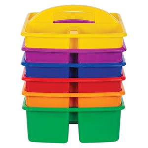 Zart Coloursorts Classroom Caddies Pack of 6. Set of six Zart Coloursorts Classroom Caddies in orange, yellow, red, purple, blue, and green.