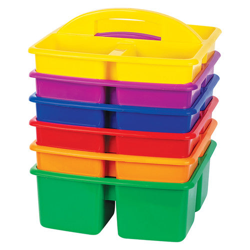 Zart Coloursorts Classroom Caddies Pack of 6. Front view of a single Zart Coloursorts Caddy showing three compartments.