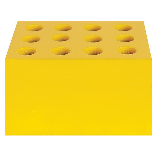 Yellow Zart Coloursorts Scissor Brush Block measuring 13 x 10 x 7.5cm, suitable for holding scissors and brushes