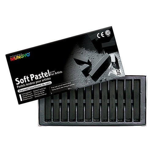 Zart compressed charcoal sticks pack of 12 on a white background