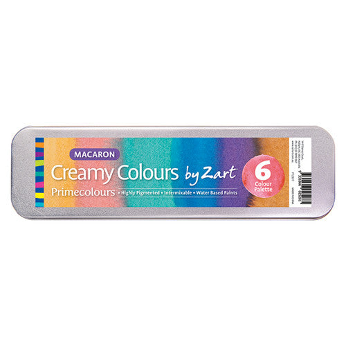 Close-up of Macaron watercolour paint pans showing vibrant pigment colours