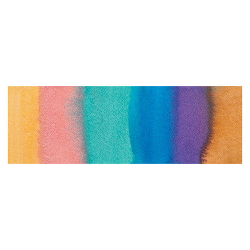 Artist using Zart Macaron watercolours on watercolour paper with a brush
