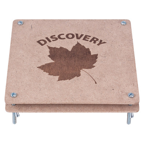 Zart Discovery Flower Press Kit showing wooden covers and layering sheets, 168 x 160mm