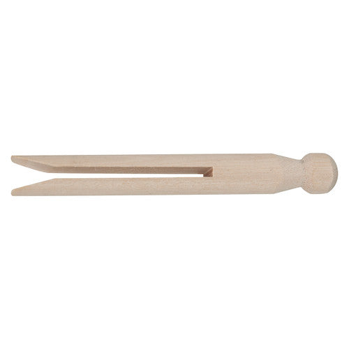 Zart Dolly Pegs Natural 11cm Pack of 60. Zart dolly pegs displayed next to a ruler showing approximate 11cm length.