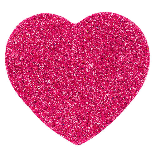 Full pack of 100 Zart EVA glitter shapes spread out showing variety of designs and colours