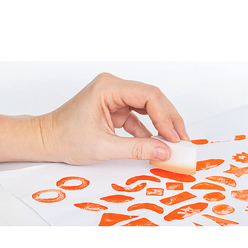Zart EVA stamps pressed into modelling clay to create patterns