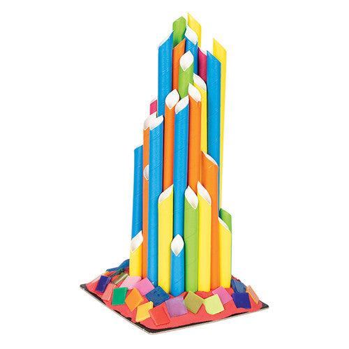 Zart paper straws cut and assembled into a craft project