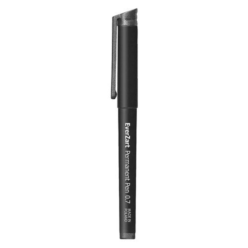Zart EverZart Permanent Pen Black 0.7mm Tip Pack of 20. Pack of 20 Zart EverZart black permanent pens arranged together.